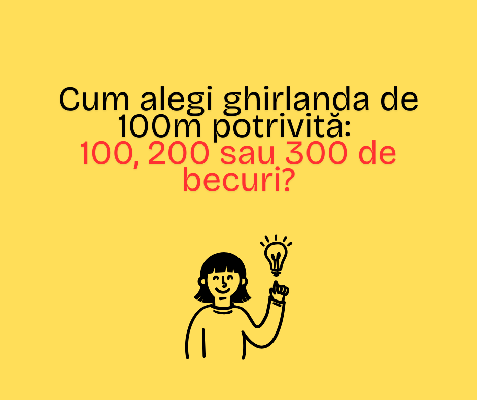 Cum alegi ghirlanda de 100m potrivită: 100, 200 sau 300 de becuri?