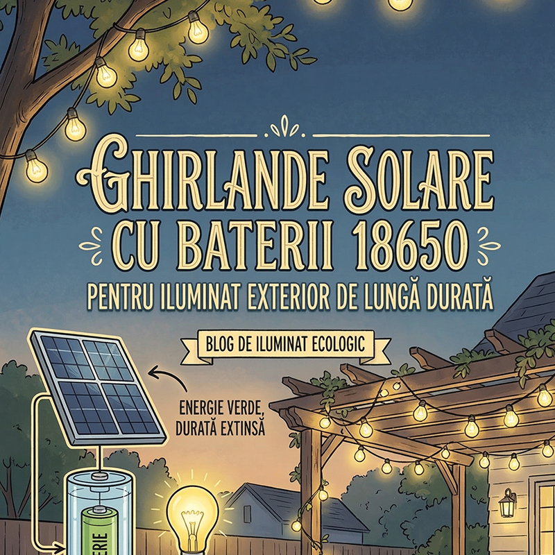 Ghirlande solare cu baterii 18650 pentru iluminat exterior de durată