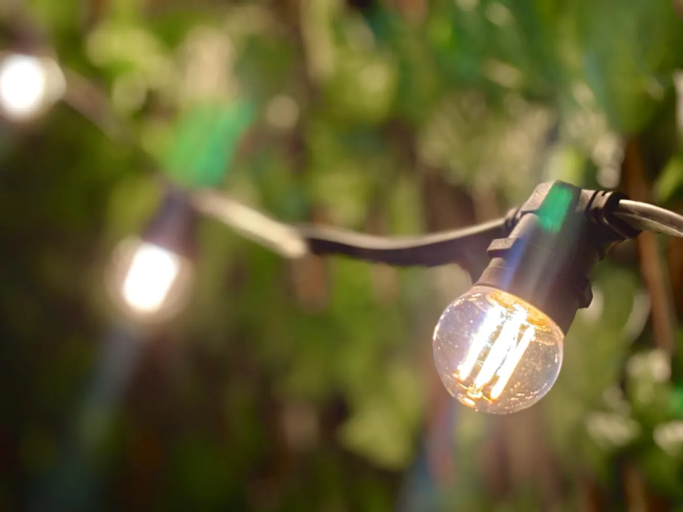Ghirlandă Luminoasă 80M cu 160 Becuri Bec 4 LEDuri Filament, 6W, din Plastic, Dimabil, E27, G45, Lumina Calda, de Exterior