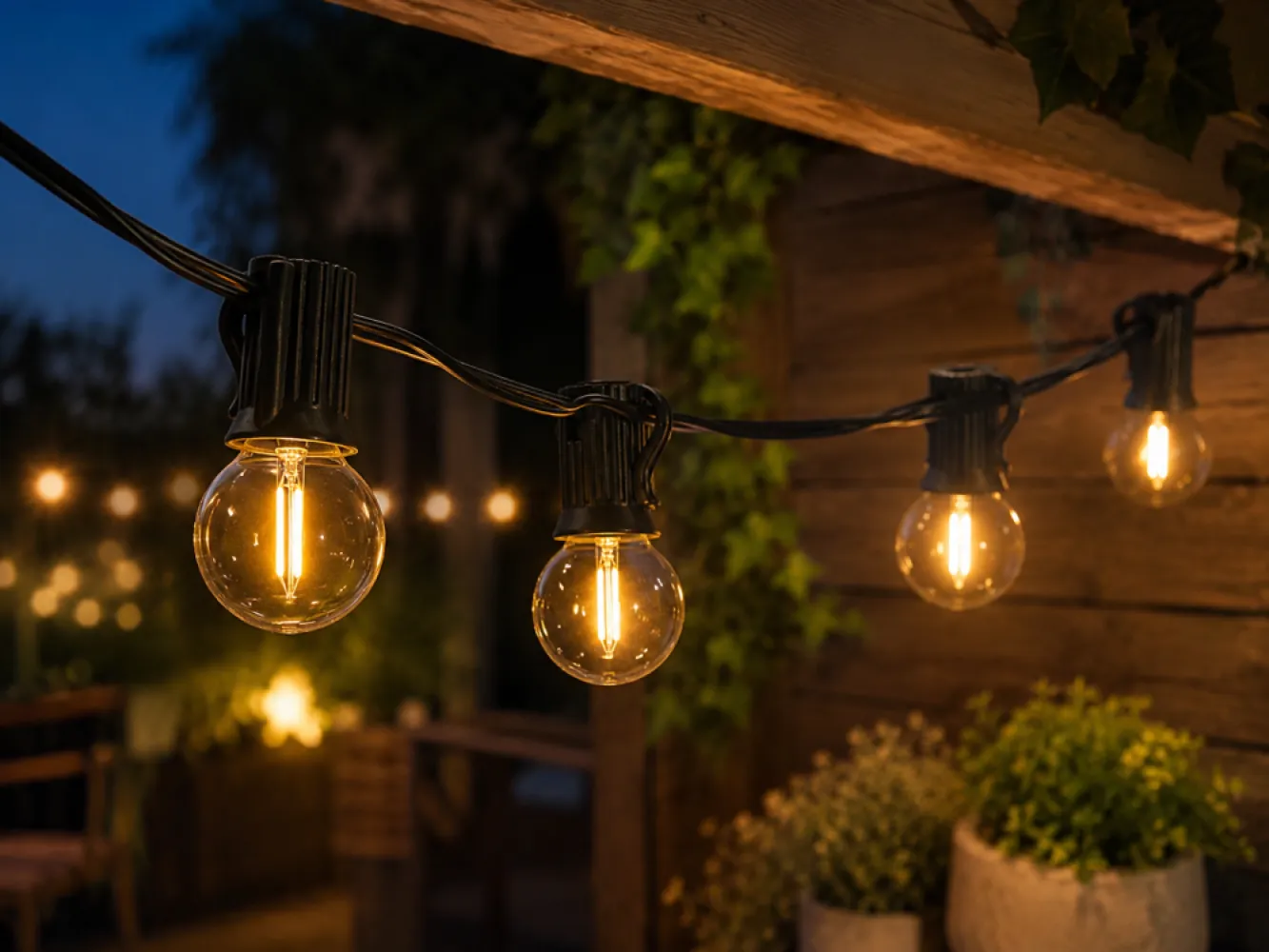Bec LED Transparent, 1W, din Plastic, Dimabil, E12, G40, Lumina Calda, de Exterior