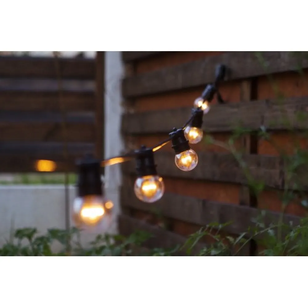 Ghirlandă Luminoasă 180M cu 180 Becuri Bec Transparent Retro cu 9 LEDuri, 1W, din Plastic, E27, G50, Lumina Foarte Calda, de Exterior
