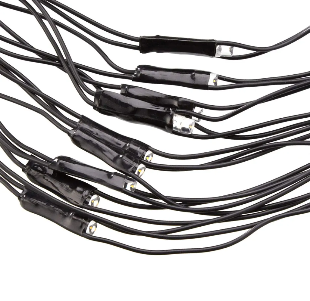 Plasa Luminoasa 3M x 2M, 240 LEDuri, 8 Programe, Cablu Negru, Lumina Rece, de Exterior