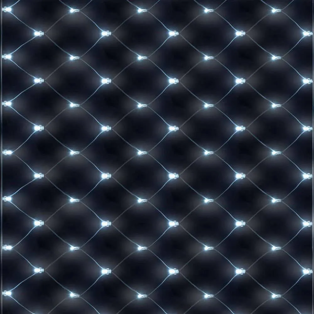 Plasa Luminoasa 3M x 2M, 240 LEDuri, 8 Programe, Cablu Negru, Lumina Rece, de Exterior