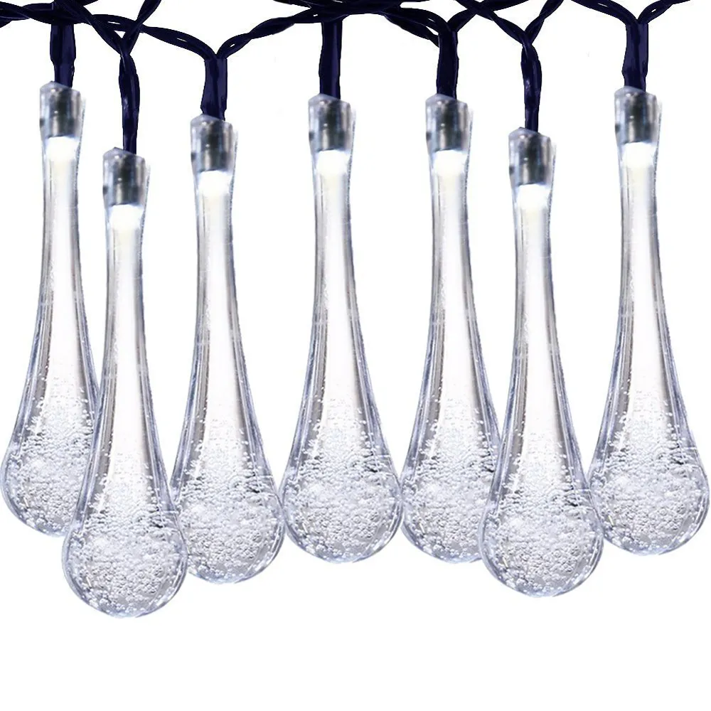Ghirlanda Luminoasa Solara 4.5M cu 20 Picaturi, 2 Programe, Lumina Calda, de Exterior