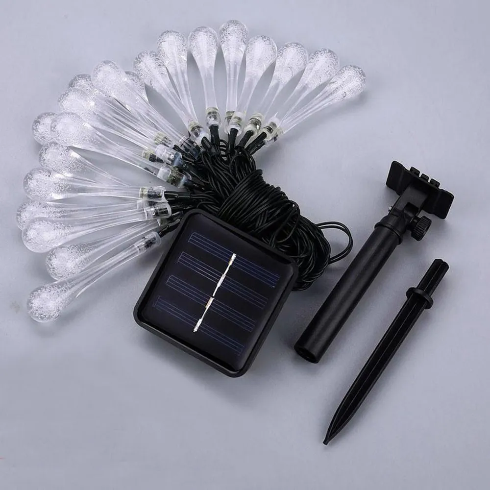 Ghirlanda Luminoasa Solara 4.5M cu 20 Picaturi, 2 Programe, Lumina Calda, de Exterior