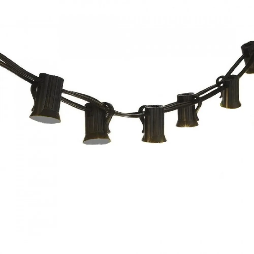 Ghirlanda Luminoasa 15M cu 50 Becuri LED, E12, 1W, Cablu Negru, Lumina Calda, Conectabila 210M, de Exterior
