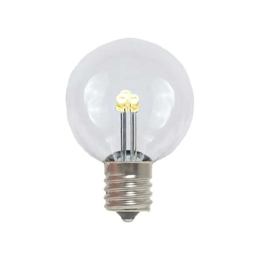 Ghirlanda Luminoasa 15M cu 50 Becuri LED din Sticla, E12, 1W, Cablu Alb, Lumina Calda, Conectabila 210M, de Exterior