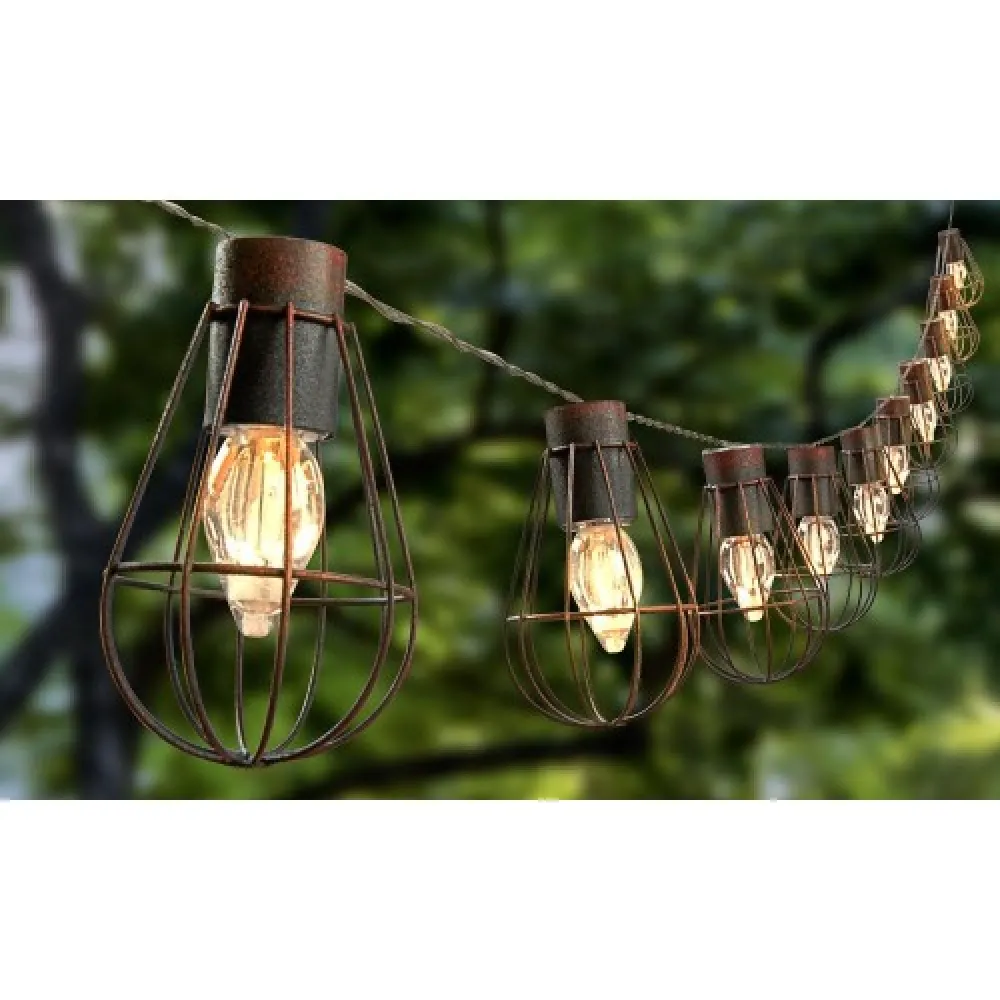 Ghirlanda Luminoasa Solara 4M cu 10 Globuri Vintage, Lumina Calda, de Exterior