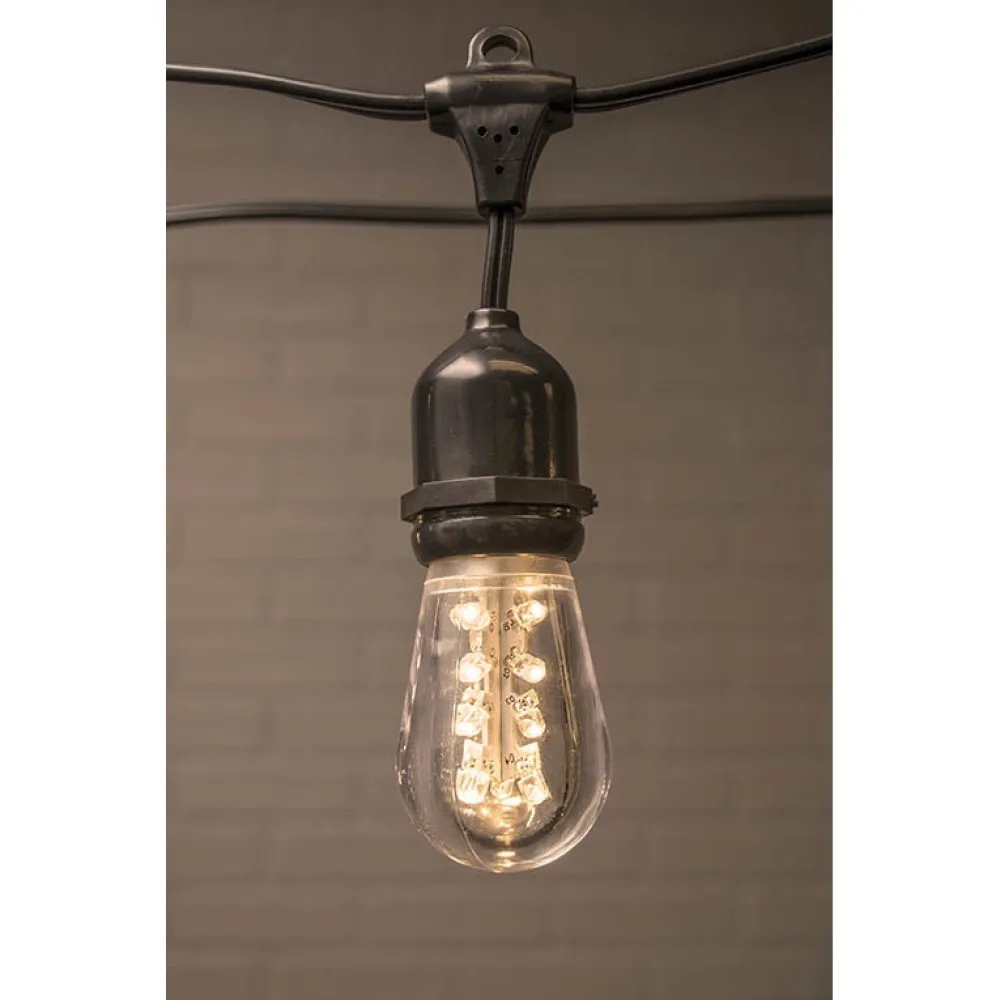 Bec 16 LEDuri Transparent, 2W, din Sticla, E27, S14, Lumina Foarte Calda, de Exterior