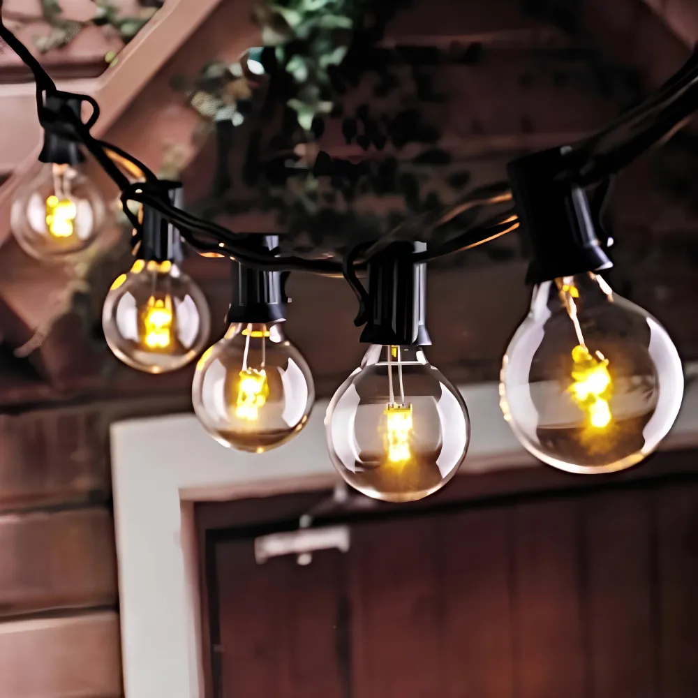 Bec LED Transparent, 1W, din Plastic, E12, G50, Lumina Foarte Calda, de Exterior