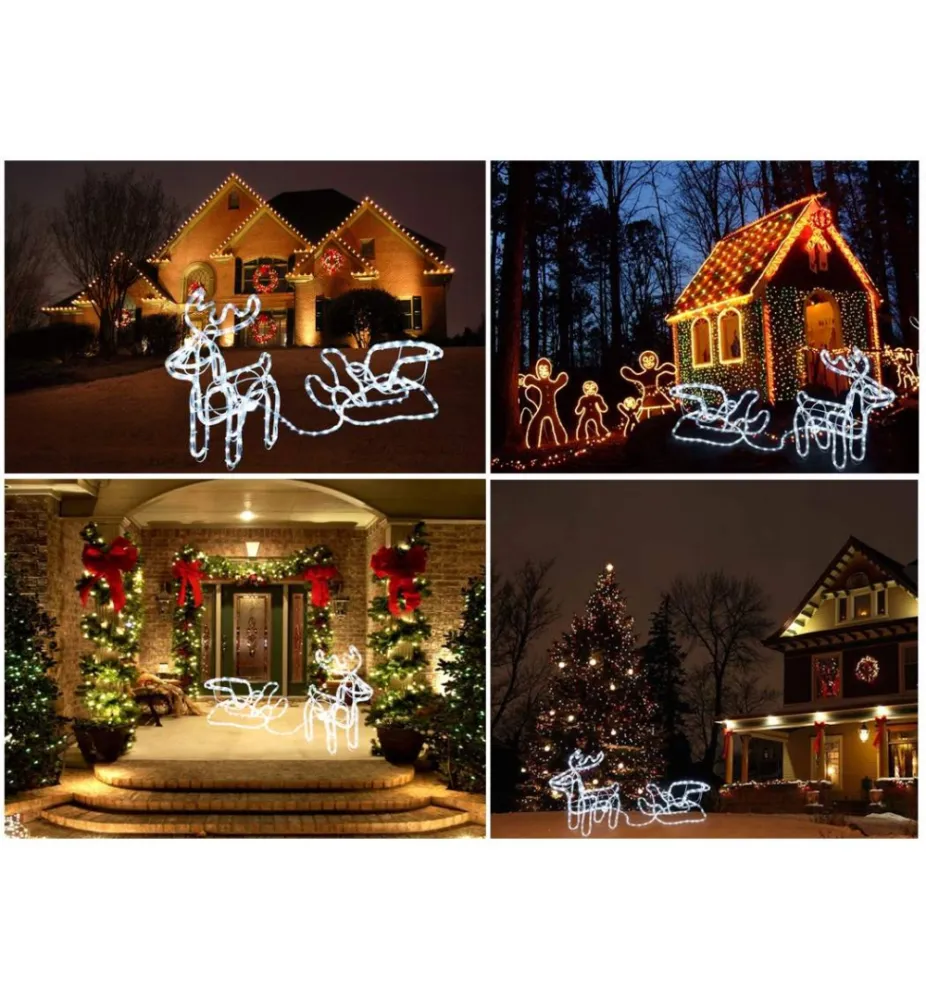 Decoratiune luminoasa Ren si Sanie cu LEDuri