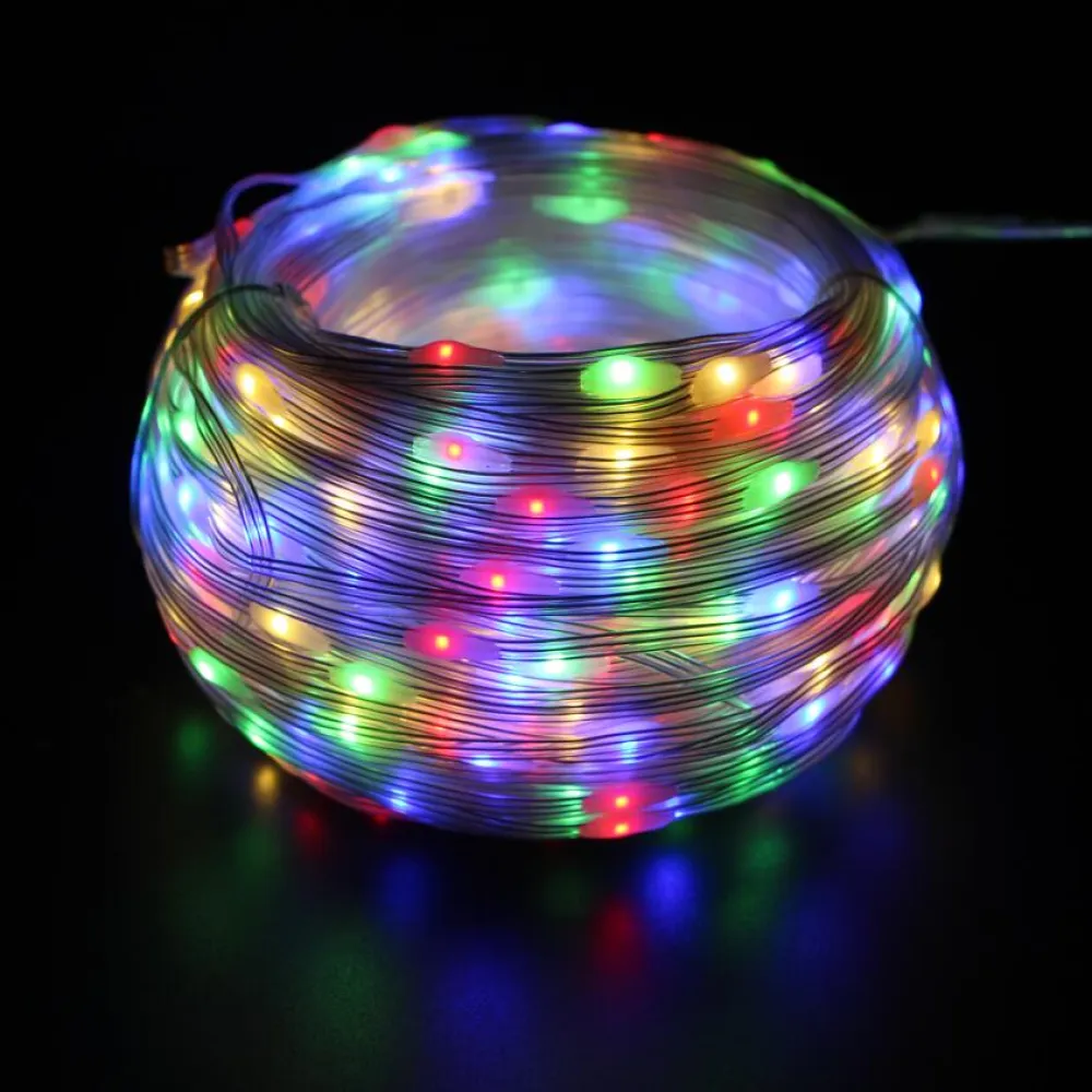 Ghirlanda Luminoasa Decorativa din Cupru 40M cu 444 LEDuri, Cablu Transparent, 8 Programe, Lumina Colorata, de Exterior