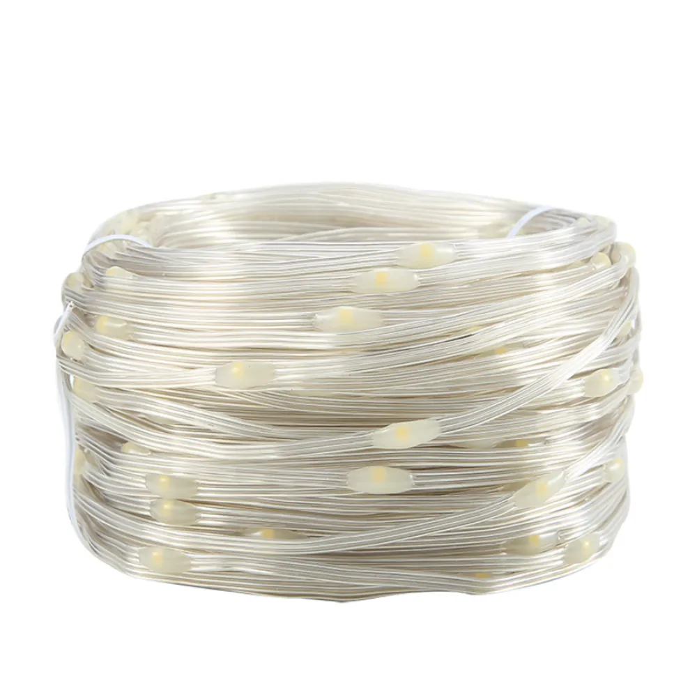Ghirlanda Luminoasa Decorativa din Cupru 40M cu 444 LEDuri, Cablu Transparent, 8 Programe, Lumina Colorata, de Exterior
