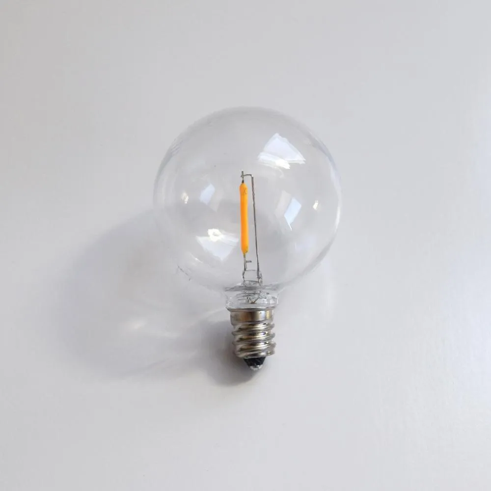 Ghirlanda Luminoasa 15M cu 50 Becuri LED, E12, 1W, Cablu Alb, Lumina Calda, Conectabila 210M, de Exterior