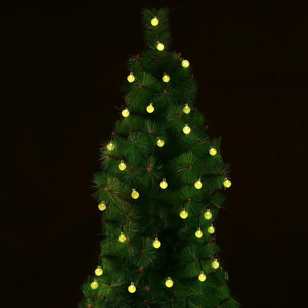 Ghirlanda Luminoasa Solara 3M cu 30 Globulete, 2 Programe, Lumina Calda