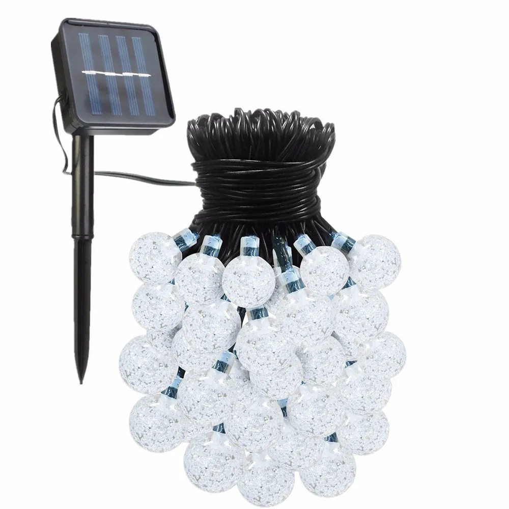 Ghirlanda Luminoasa Solara 3M cu 30 Globulete, 2 Programe, Lumina Calda