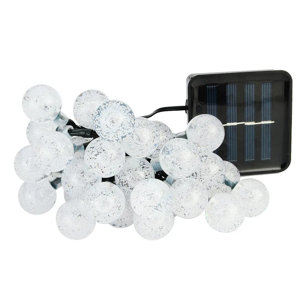 Ghirlanda Luminoasa Solara 3M cu 30 Globulete, 2 Programe, Lumina Calda