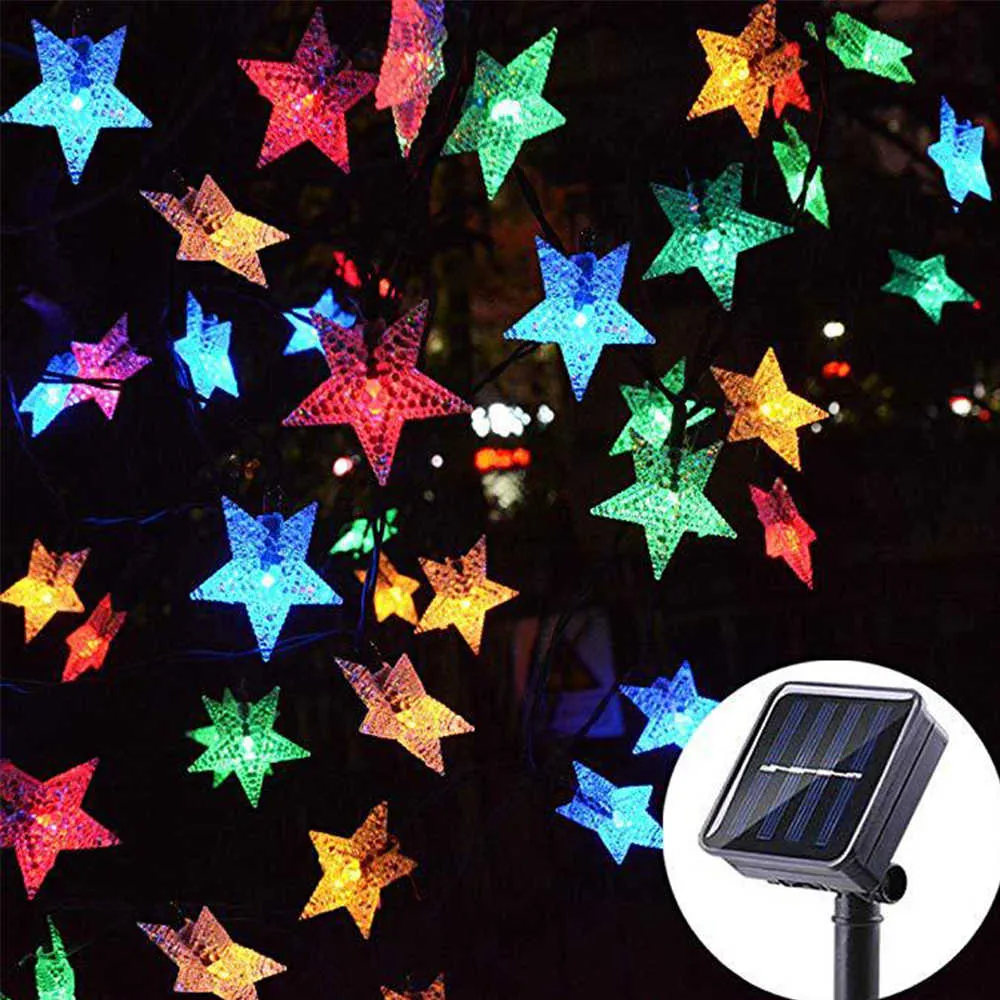 Ghirlanda Luminoasa Solara 3M cu 20 Stelute LED, Lumina Colorata, de Exterior