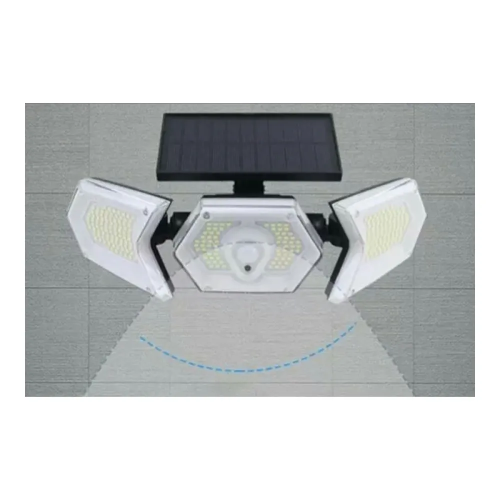 Proiector Solar Reglabil cu 254 LEDuri COB, 3 Directii de Iluminat, 3 Moduri de Functionare, Telecomanda, Senzor de Miscare si Lumina