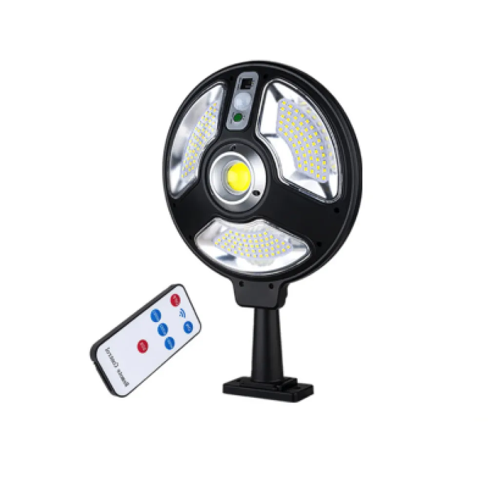 Lampa Solara de Perete cu 120 LEDuri, 3 Directii de Iluminat, 3 Moduri de Functionare, Telecomanda, Senzor de Miscare si Lumina