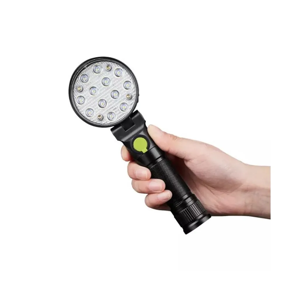 Lanterna LED COB cu Incarcare USB, 4 Moduri de Iluminat, Carlig si Magnet de Prindere