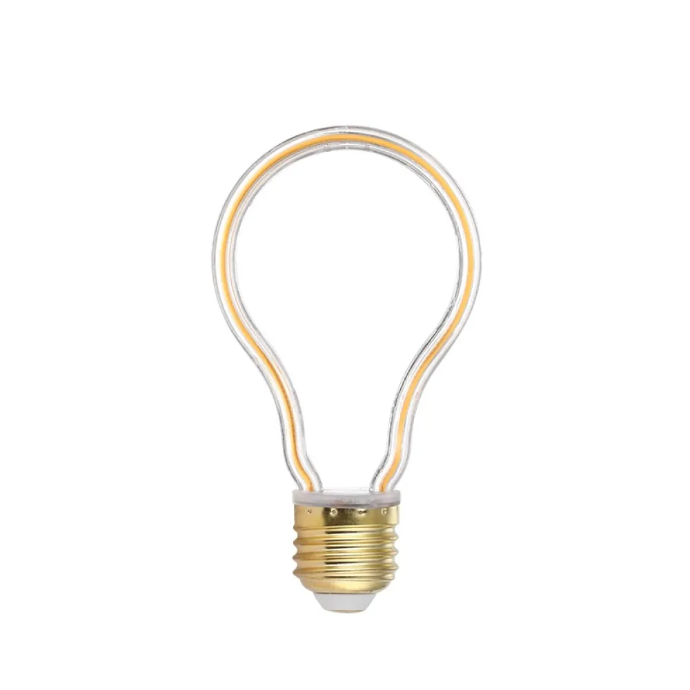 Bec LED cu Efect Neon 4W, din Plastic, Dimabil, E27, A70, Lumina Foarte Calda, de Exterior