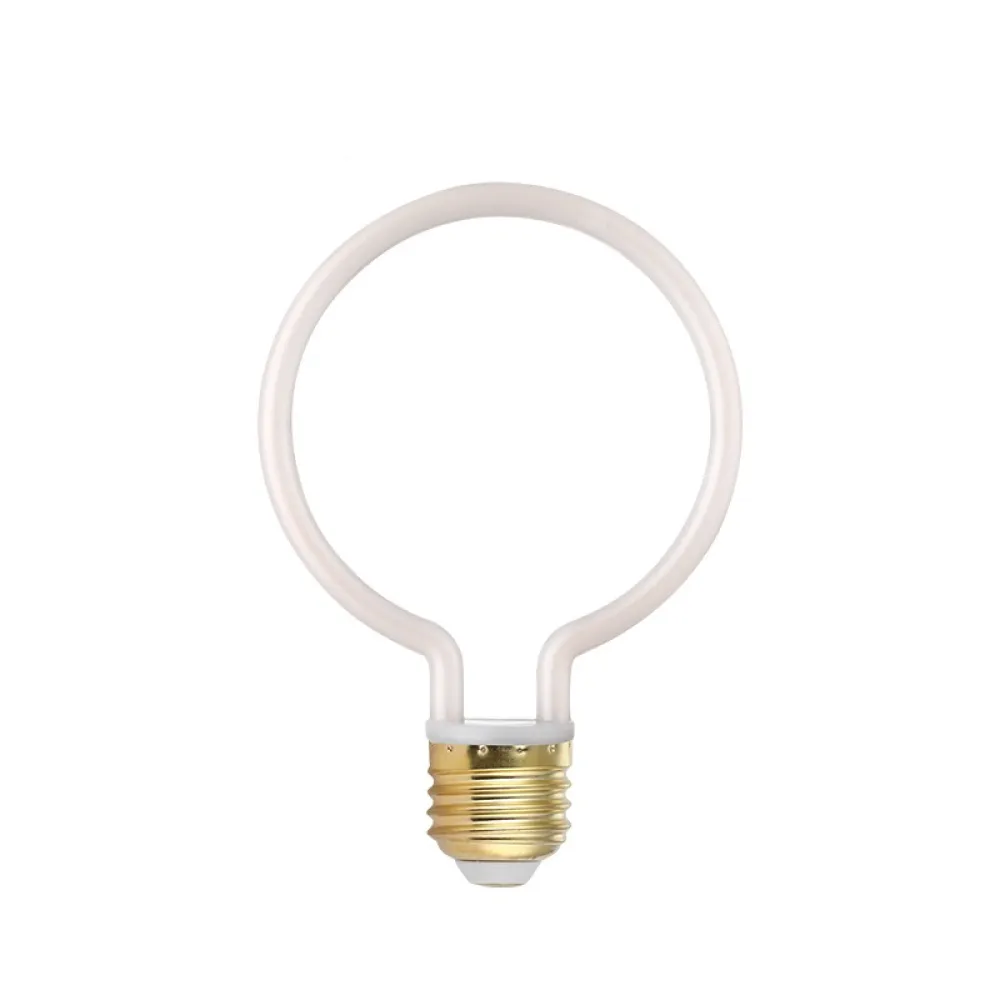 Bec LED cu Efect Neon 4W, din Plastic, Dimabil, E27, G95, Lumina Foarte Calda, de Exterior
