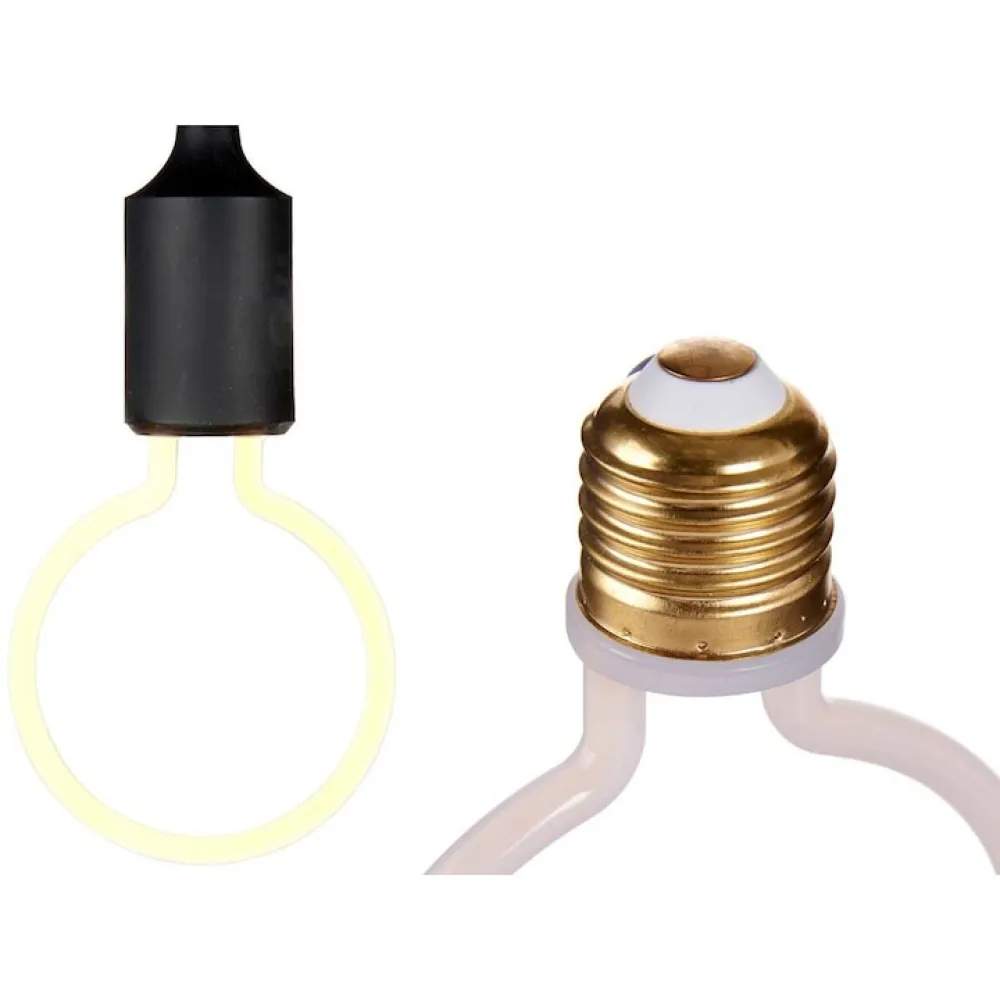 Bec LED cu Efect Neon 4W, din Plastic, Dimabil, E27, G95, Lumina Foarte Calda, de Exterior
