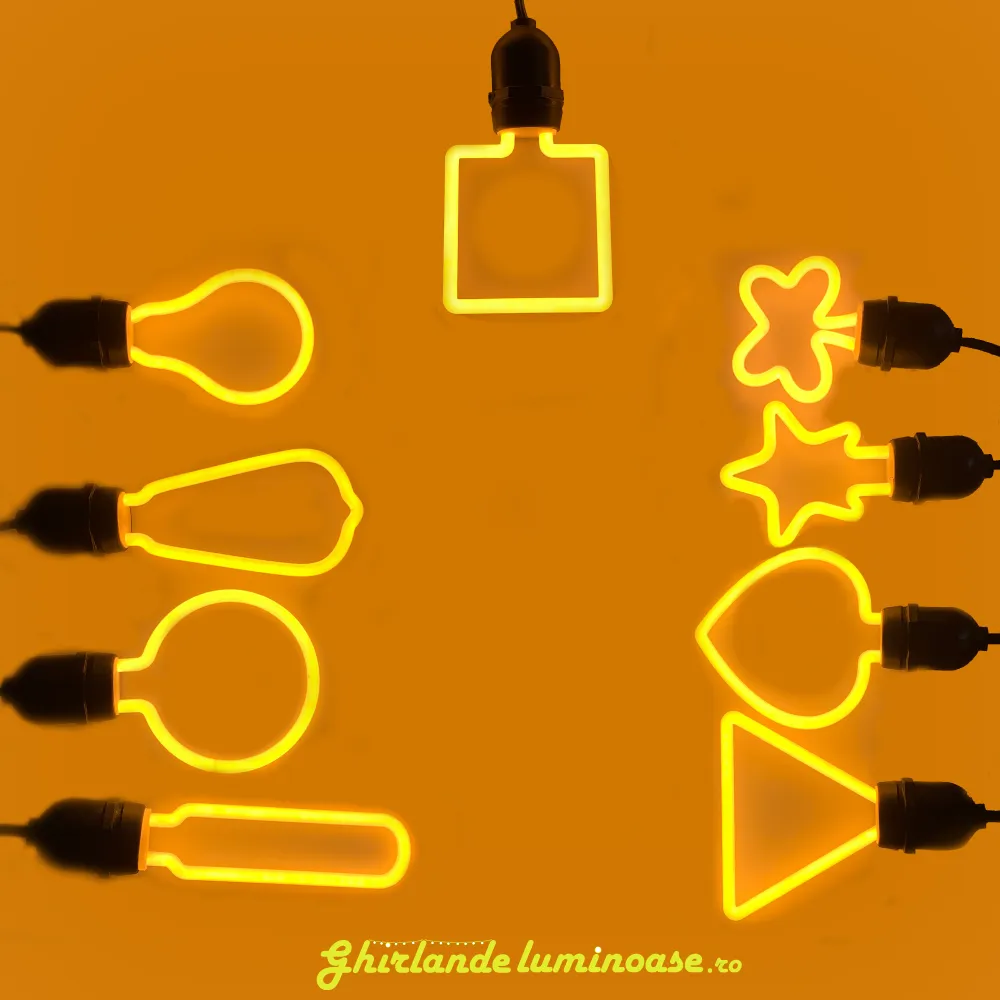 Bec LED cu Efect Neon 4W, din Plastic, E27, Fluture, Lumina Calda