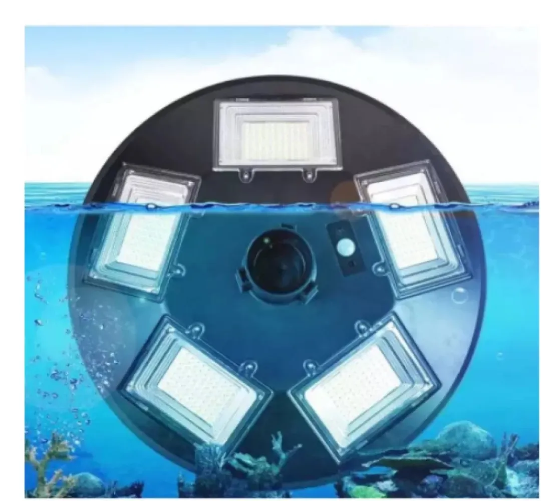Proiector Solar Rotund cu 240 LEDuri SMD, 2 Moduri de Functionare si Telecomanda