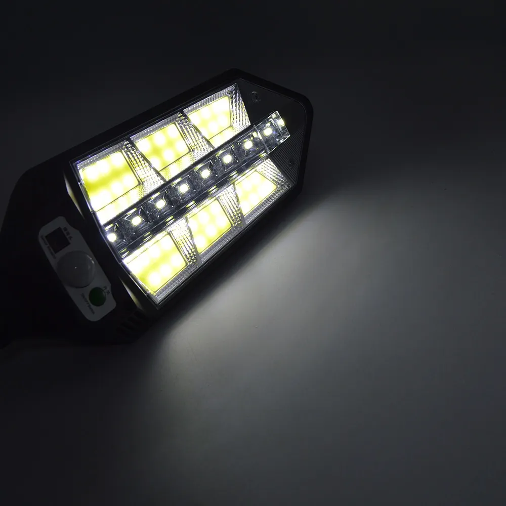Lampa Solara Stradala 30W cu 6 Casete COB, 3 Moduri de Functionare, Telecomanda, Senzor de Miscare si Lumina