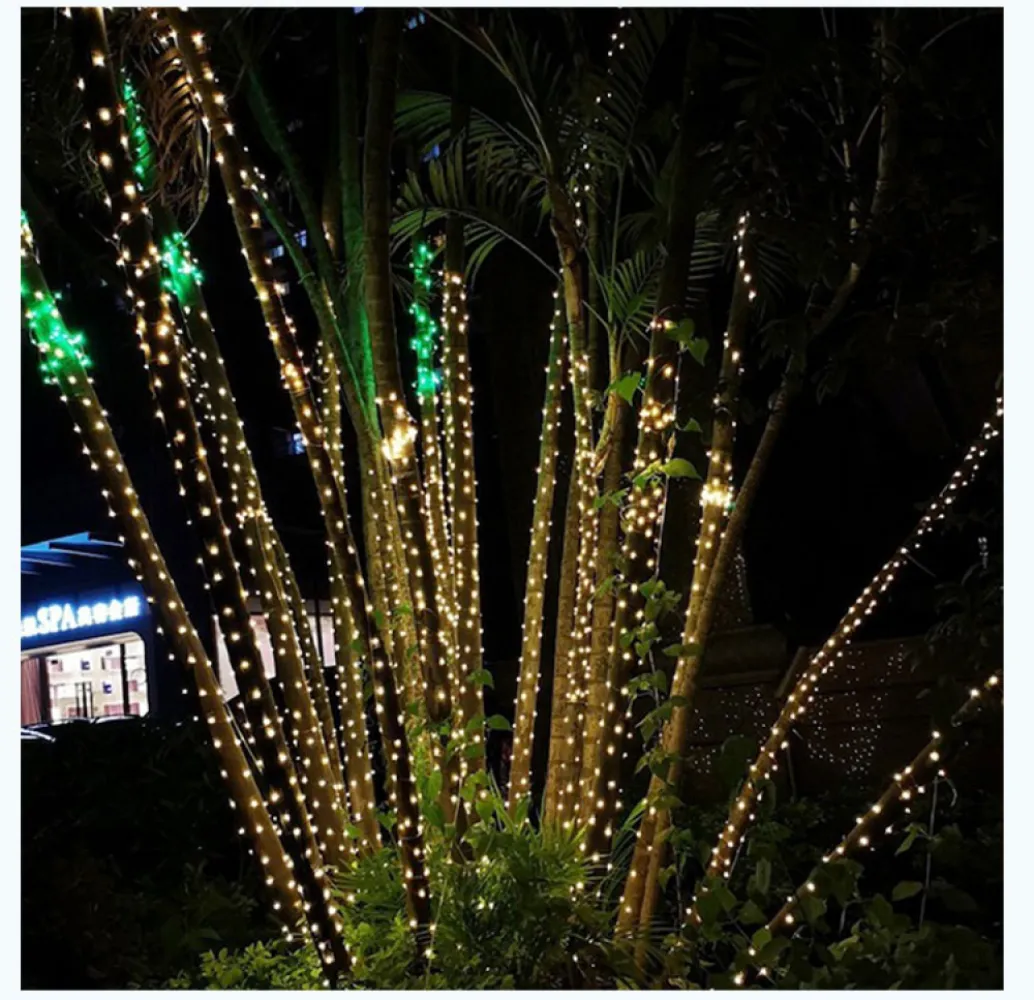 Ghirlanda Luminoasa Decorativa din Cupru 20M cu 200 LEDuri, Lumina Calda, cu Transformator