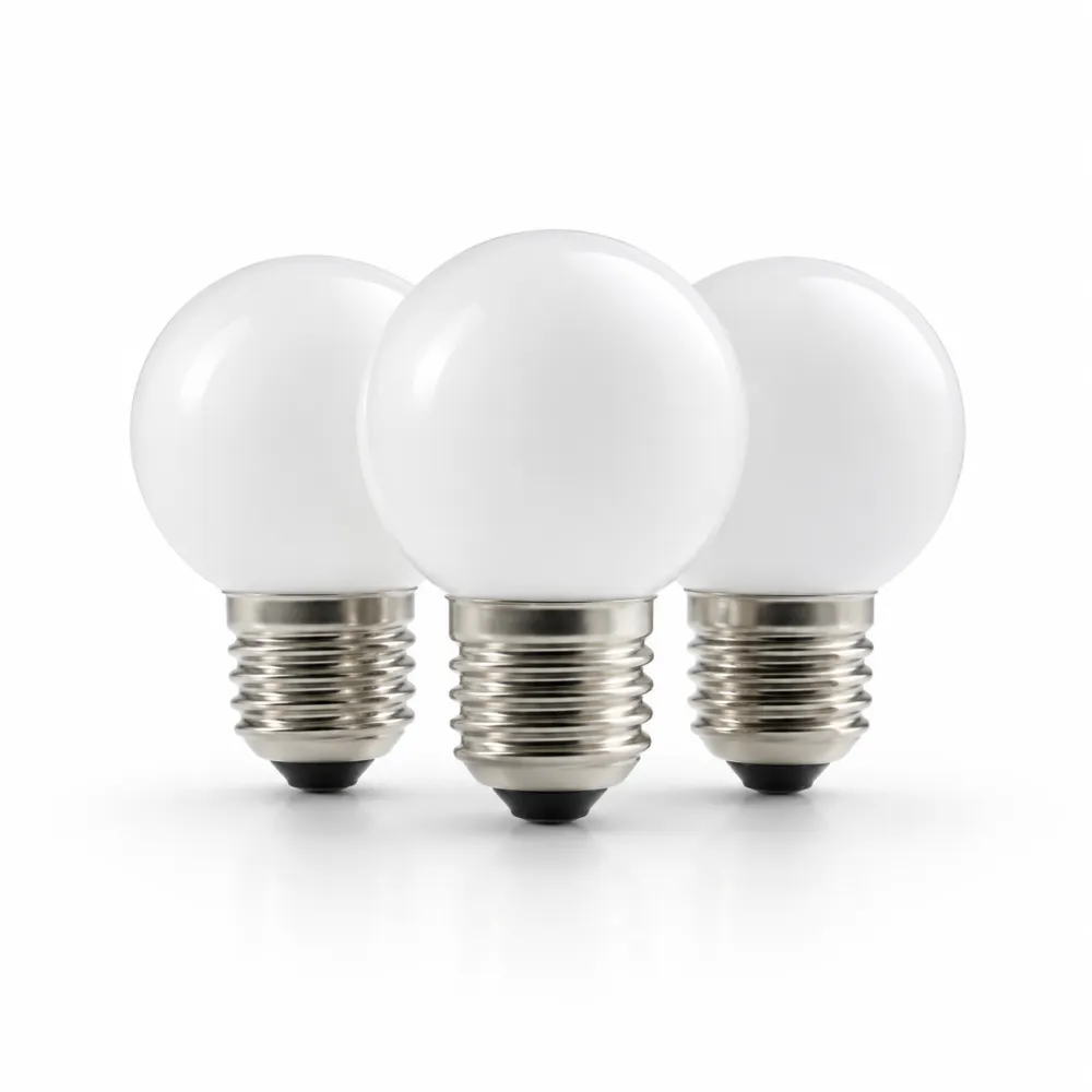 Bec LED Alb Mat, 1W, din Plastic, Dimabil, E27, G45 , Lumina Naturala, de Exterior