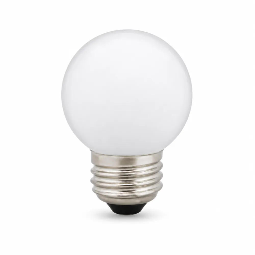Bec LED Alb Mat, 1W, din Plastic, Dimabil, E27, G45 , Lumina Naturala, de Exterior