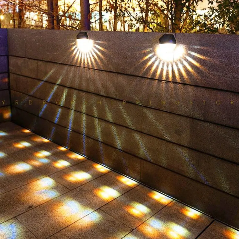 Set 2 Lampi Solare de Perete cu 6 LEDuri, Senzor de Miscare si Lumina