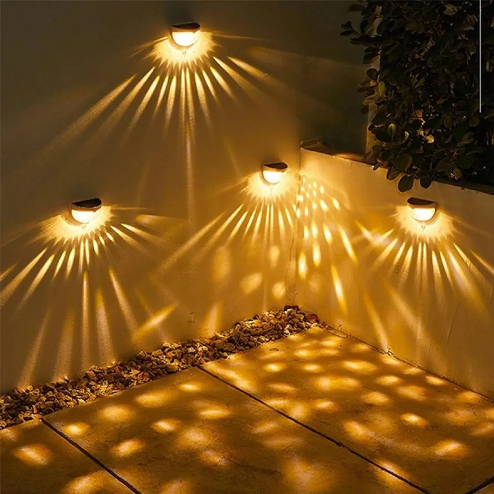 Set 2 Lampi Solare de Perete cu 6 LEDuri, Senzor de Miscare si Lumina