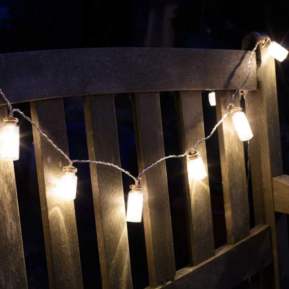 Ghirlanda Luminoasa Decorativa 3M cu 20 Borcanele cu LED, Lumina Calda, cu Baterii