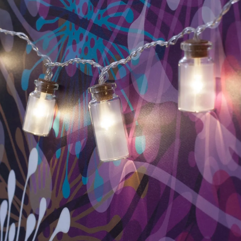 Ghirlanda Luminoasa Decorativa 3M cu 20 Borcanele cu LED, Lumina Calda, cu Baterii