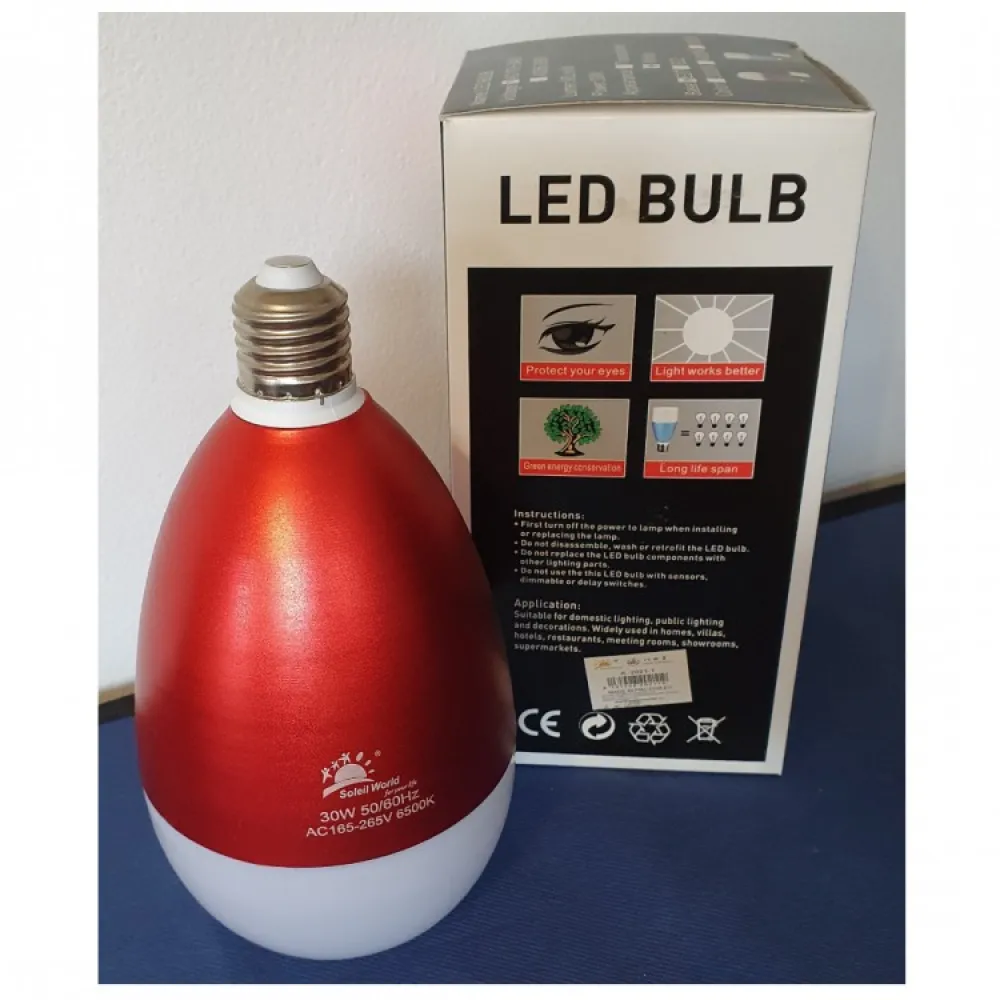 Bec Mare LED Filament, 40W, din Plastic, E27, Lumina Rece, de Interior