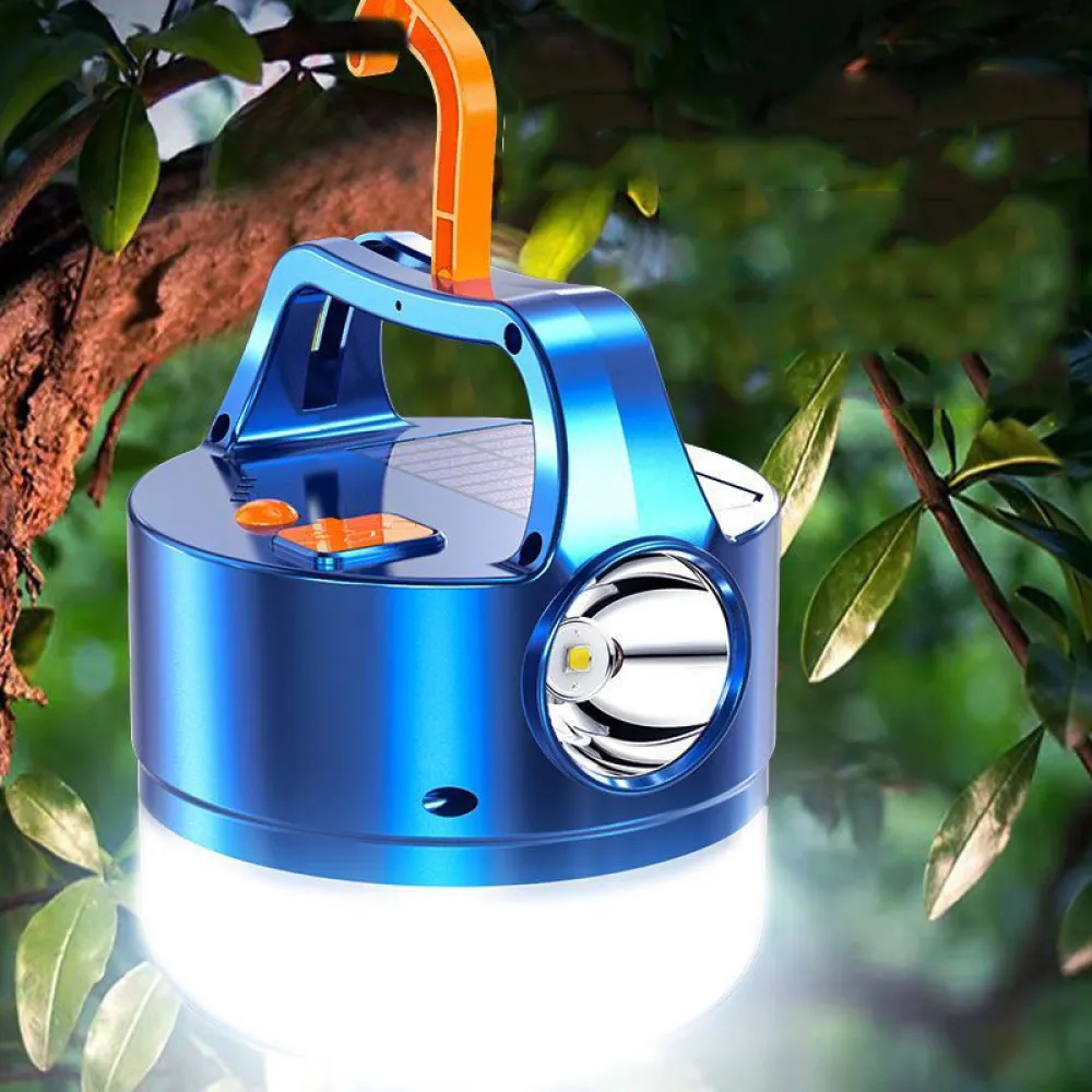 Lampa Solara de Urgenta cu Lanterna, USB, 4 Moduri de Functionare si Telecomanda