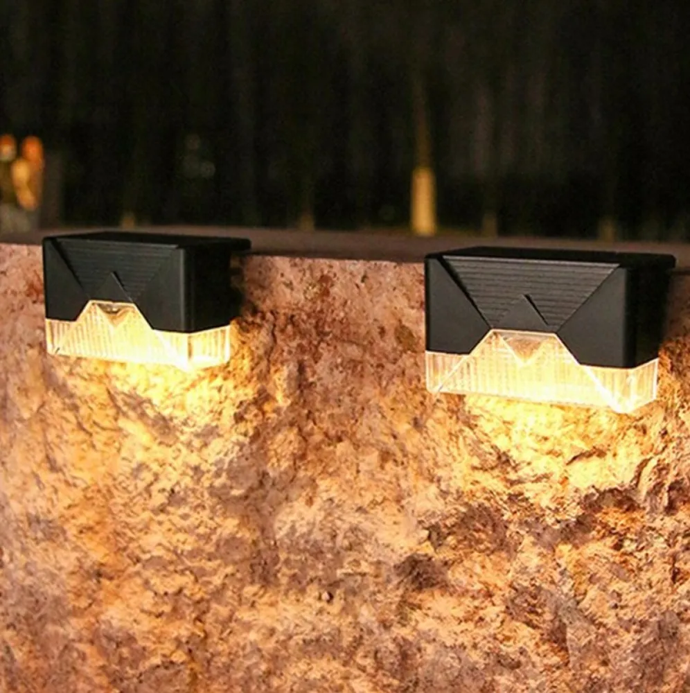 Set 4 Lampi Solare pentru Gard si Stalp, cu Senzor de Miscare si Lumina