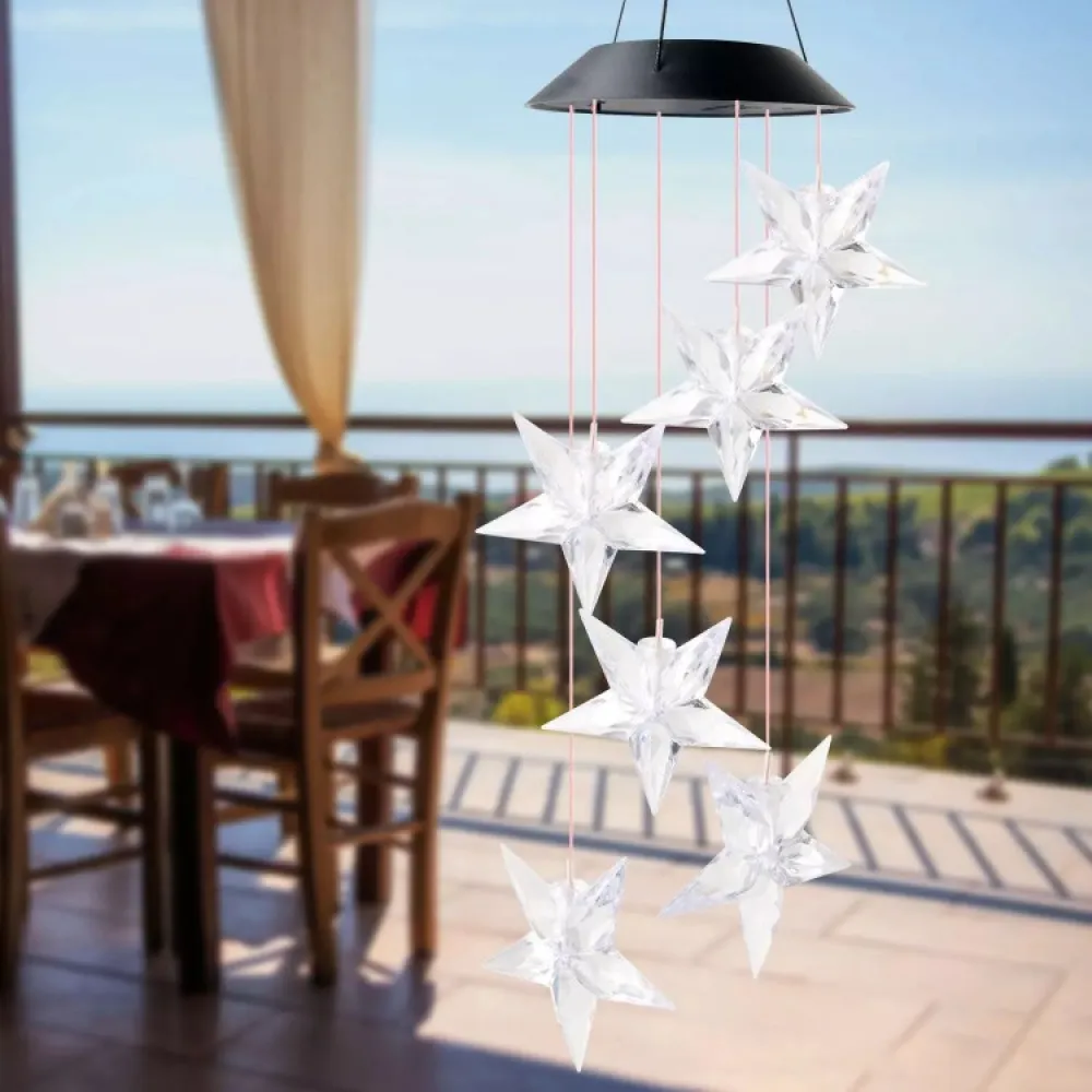 Lampa Solara Suspendata 65 cm cu 6 Stelute LED, de Exterior
