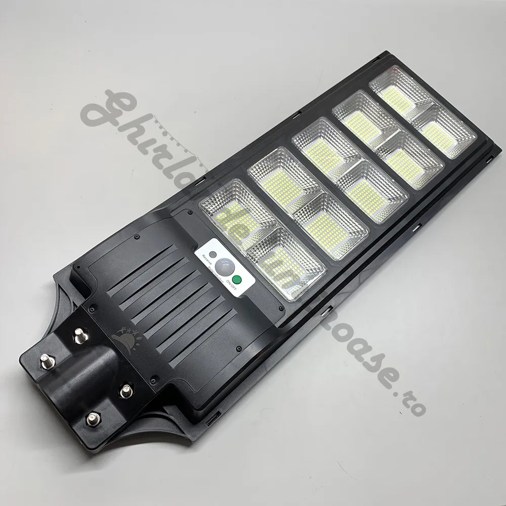 Lampa Solara Stradala 500W cu 900LEDuri, 3 Moduri de Functionare, Telecomanda, Senzor de Miscare si Lumina