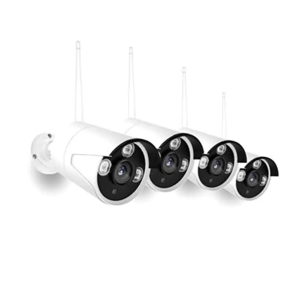 Set 4 Camere de Supraveghere WIFI cu Senzor de Miscare si Alarma, de Exterior