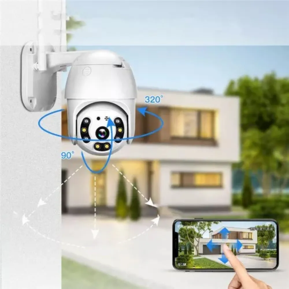 Camera de Supraveghere Rotativa WIFI, 2 MP, Senzor de Miscare, de Interior si Exterior