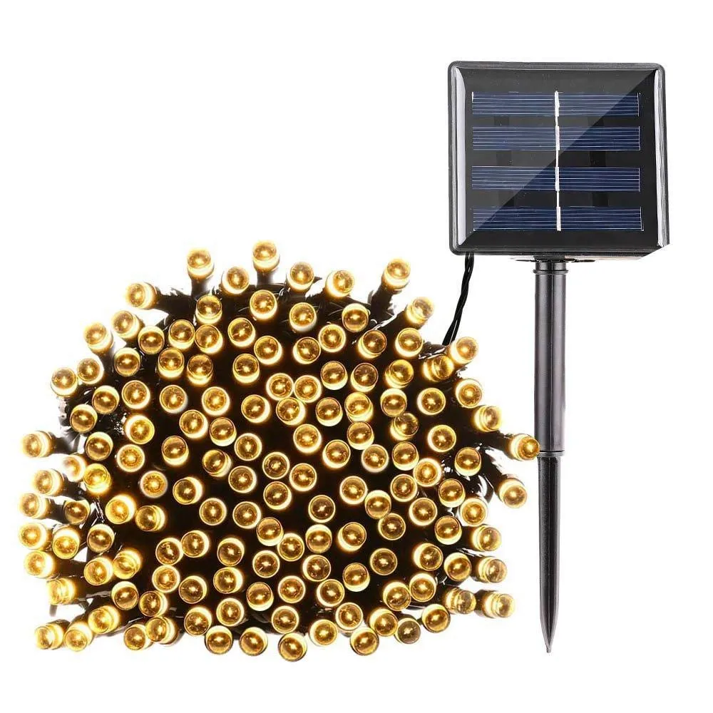 Ghirlanda Luminoasa Solara 10M cu 100 LEDuri, 8 Programe, Lumina Naturala