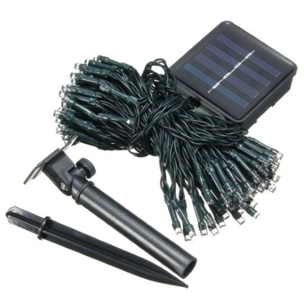 Ghirlanda Luminoasa Solara 10M cu 100 LEDuri, 8 Programe, Lumina Naturala