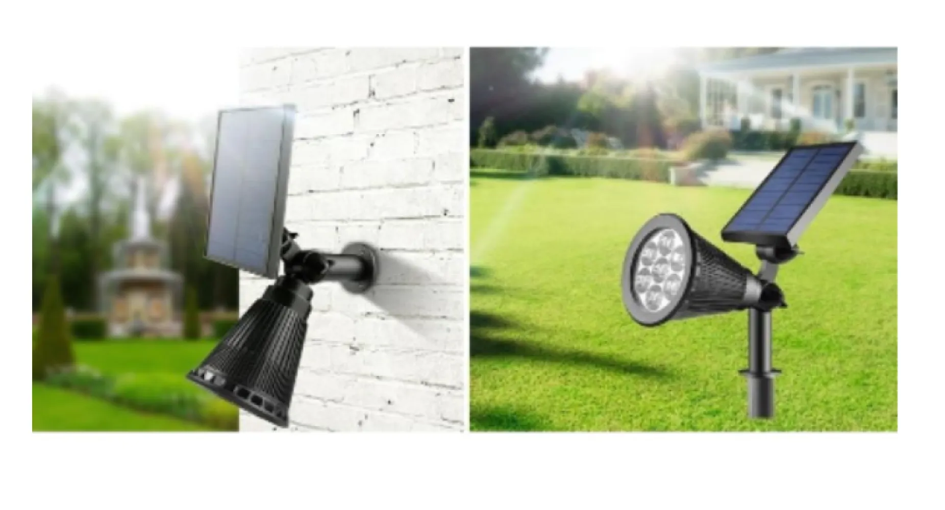 Proiector Solar Reglabil cu 7 LEDuri RGB, 2 Moduri de Functionare,  Senzor de Miscare si Lumina