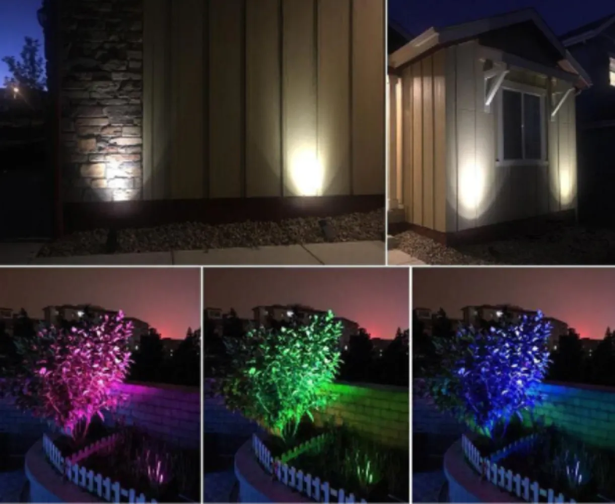Proiector Solar Reglabil cu 7 LEDuri RGB, 2 Moduri de Functionare,  Senzor de Miscare si Lumina