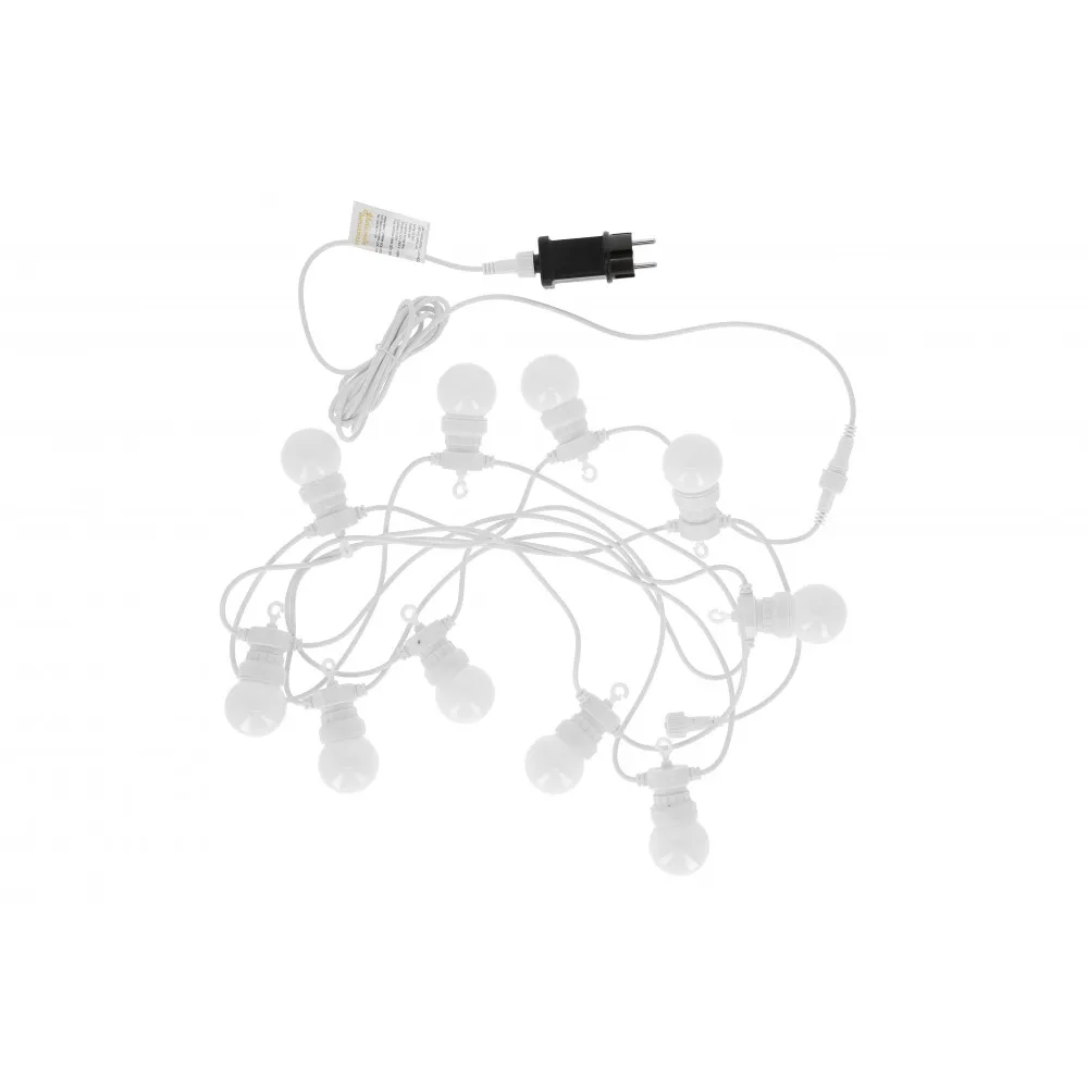 Ghirlanda Luminoasa 20M cu 40 Globuri Mate, Cablu Alb, Lumina Naturala, Conectabila pana la 30M, de Exterior